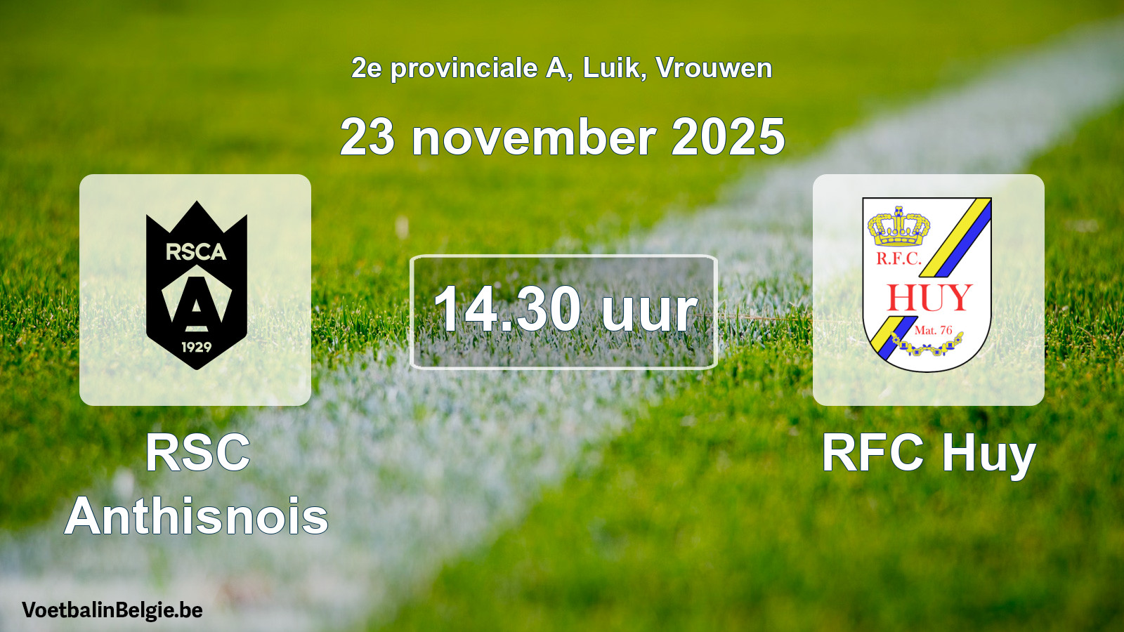 Scheduled match women football: RSC Anthisnois - RFC Huy (23 November 2025)