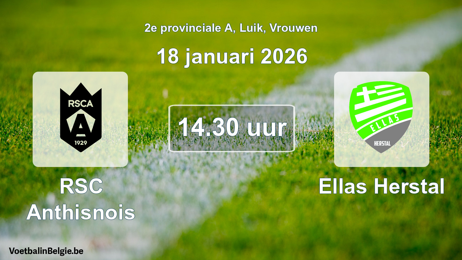 Scheduled match women football: RSC Anthisnois - Ellas Herstal (18 January 2026)
