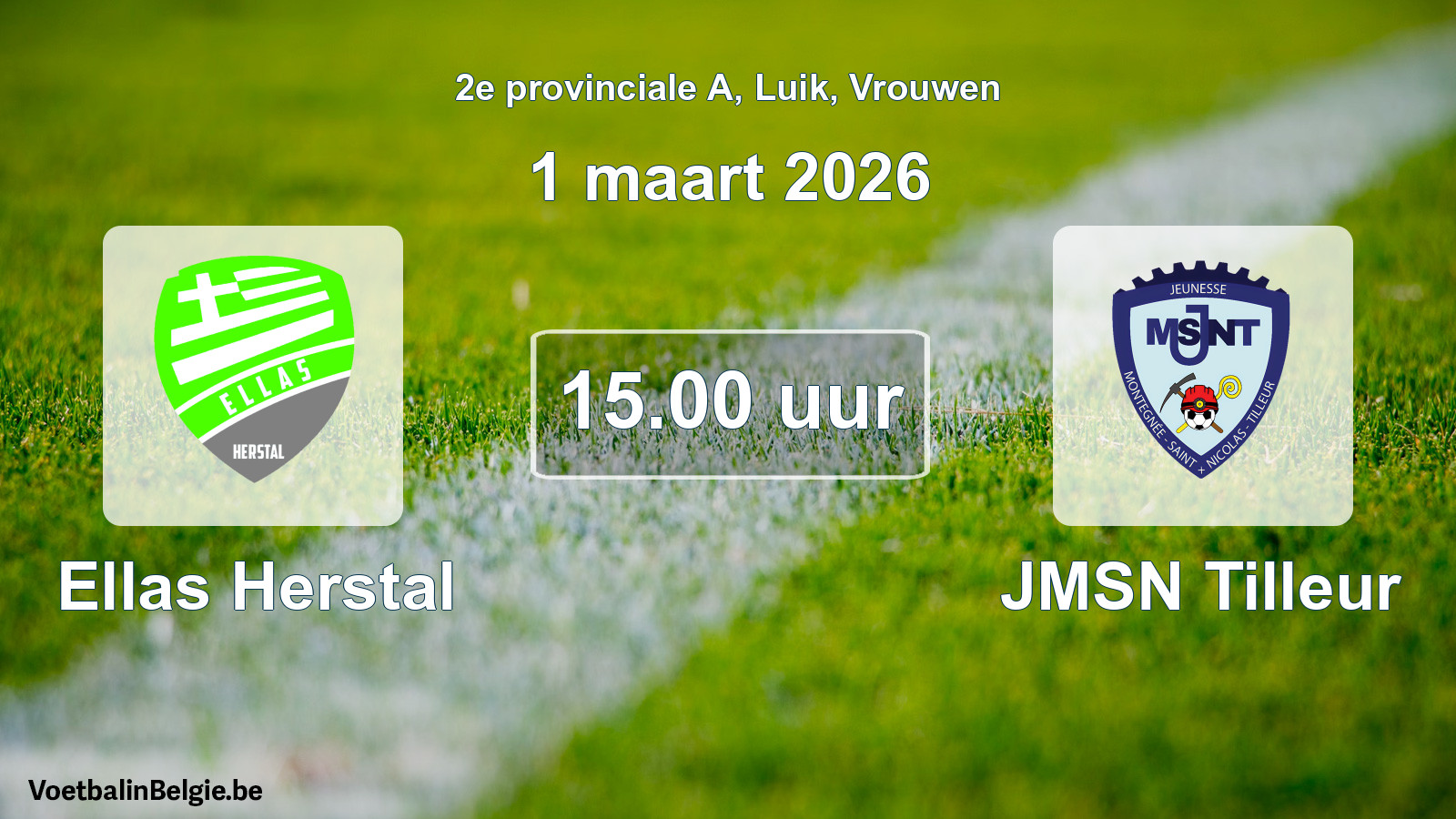 Geplantes Spiel frauen-Fußball: Ellas Herstal - JMSN Tilleur (1 März 2026)