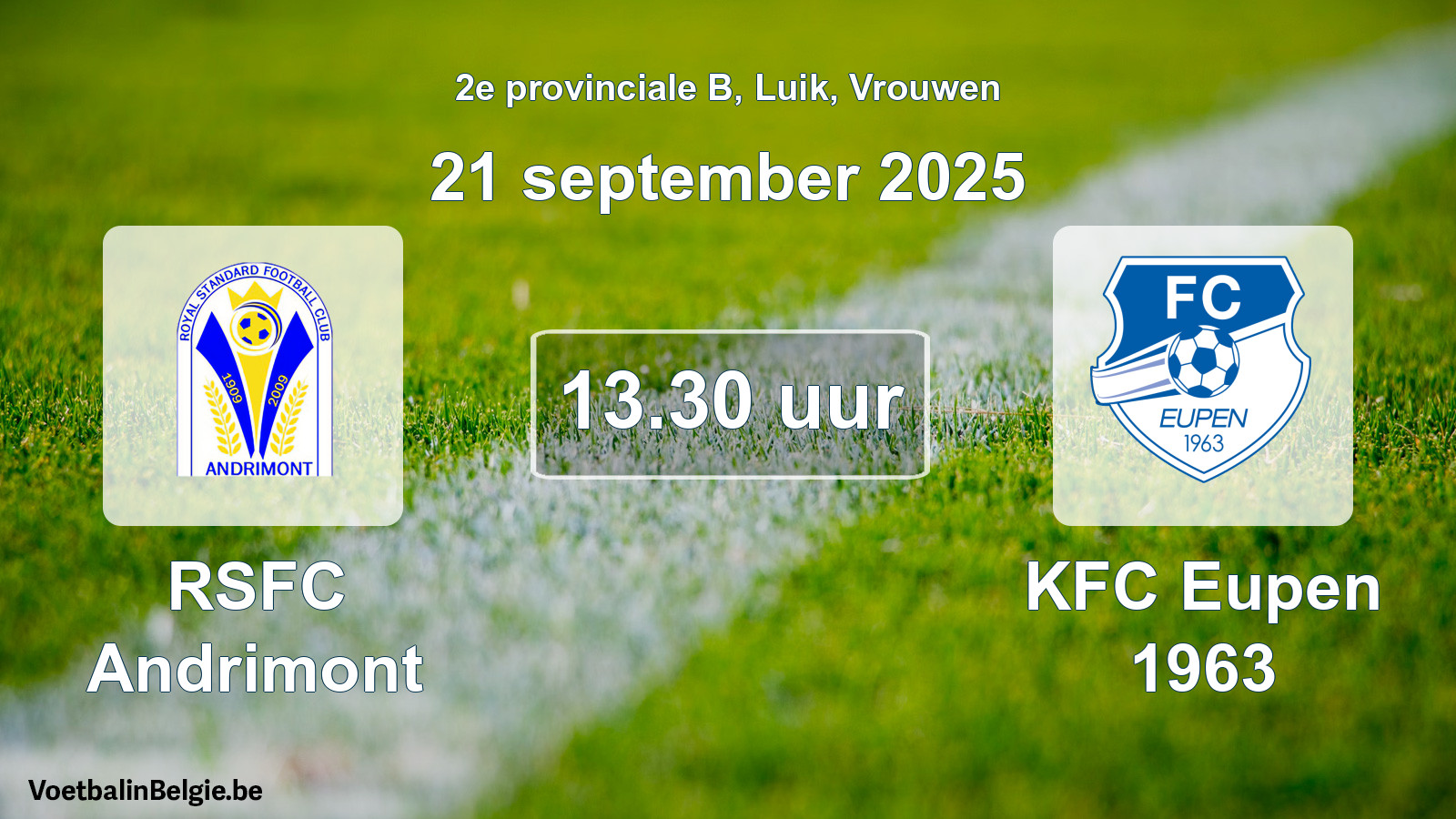 Match prévu football femmes: RSFC Andrimont - KFC Eupen 1963 (21 septembre 2025)