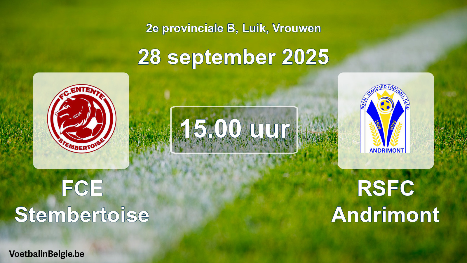 Scheduled match women football: FCE Stembertoise - RSFC Andrimont (28 September 2025)