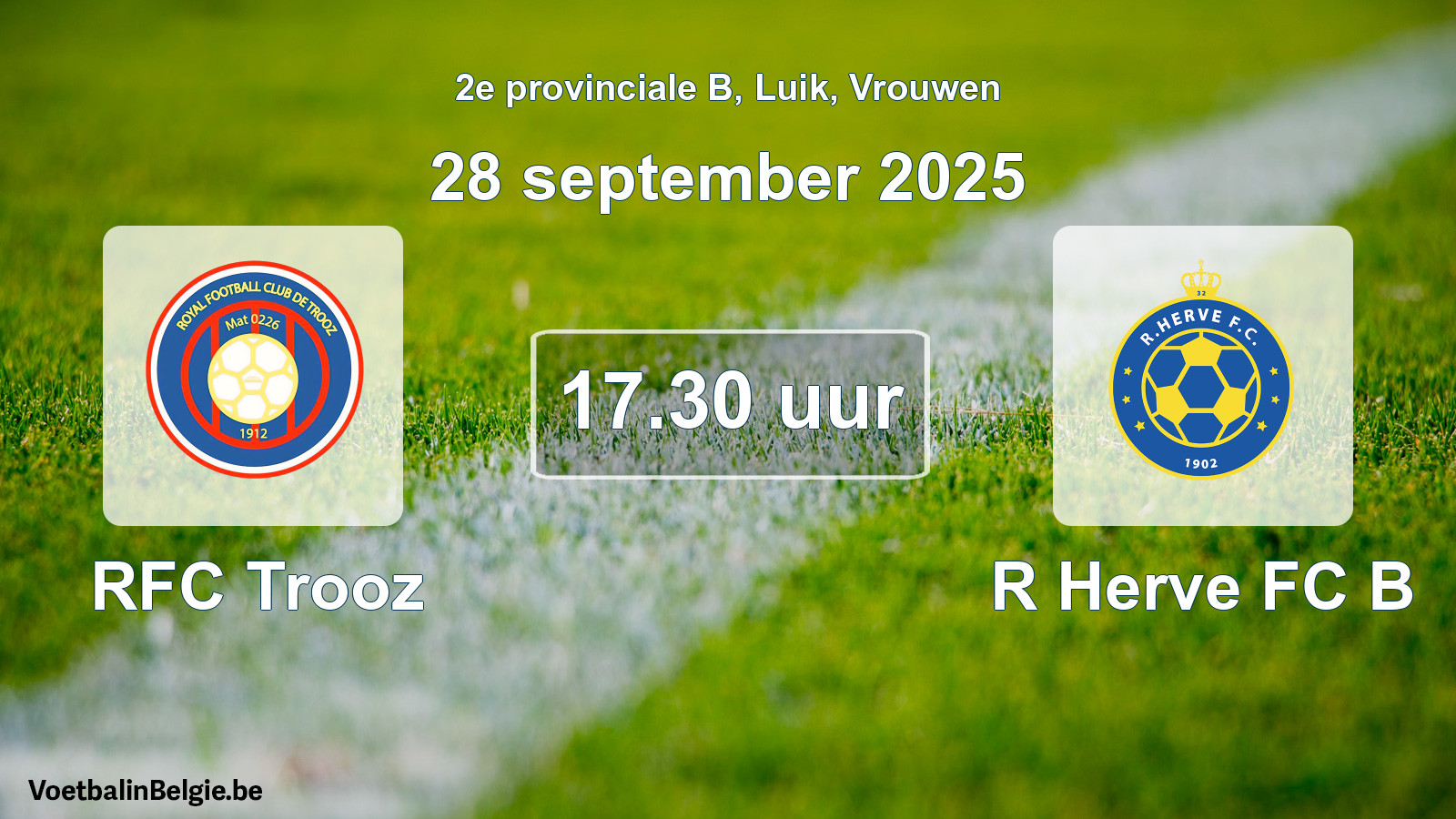 Scheduled match women football: RFC Trooz - R Herve FC B (28 September 2025)