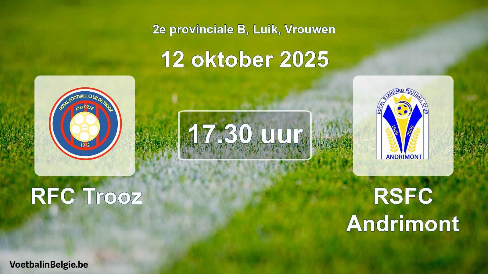 Match prévu football femmes: RFC Trooz - RSFC Andrimont (12 octobre 2025)