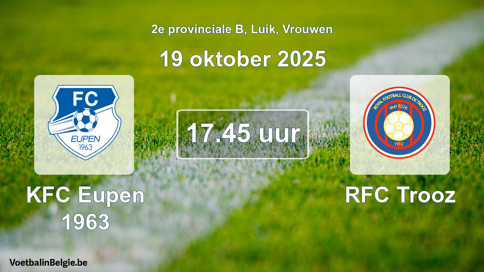 Scheduled match women football: KFC Eupen 1963 - RFC Trooz (19 October 2025)