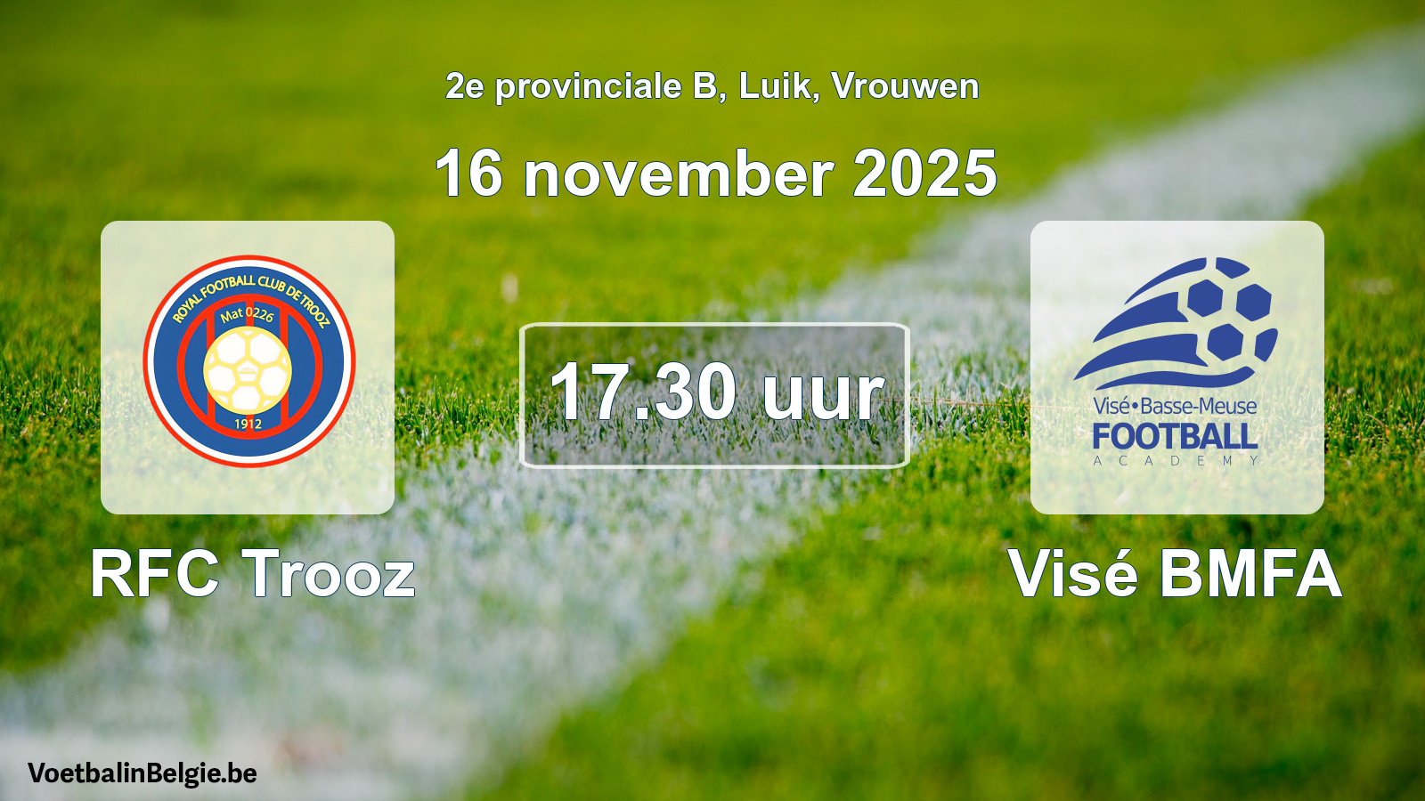 Scheduled match women football: RFC Trooz - Visé BMFA (16 November 2025)