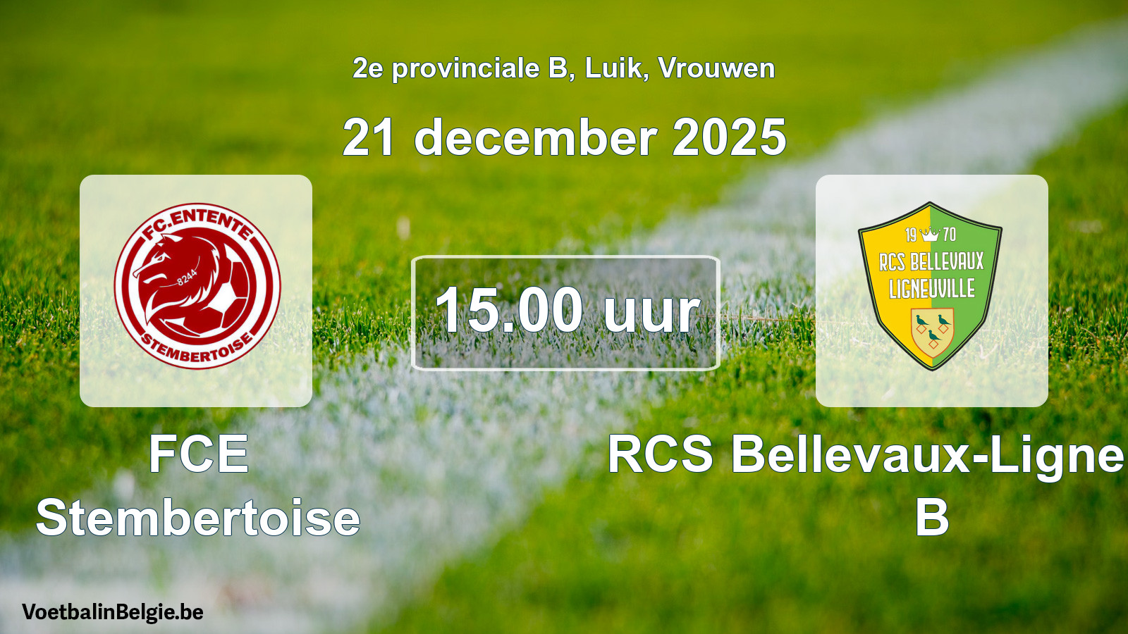 Geplande wedstrijd vrouwenvoetbal: FCE Stembertoise - RCS Bellevaux-Ligneuville B (21 december 2025)