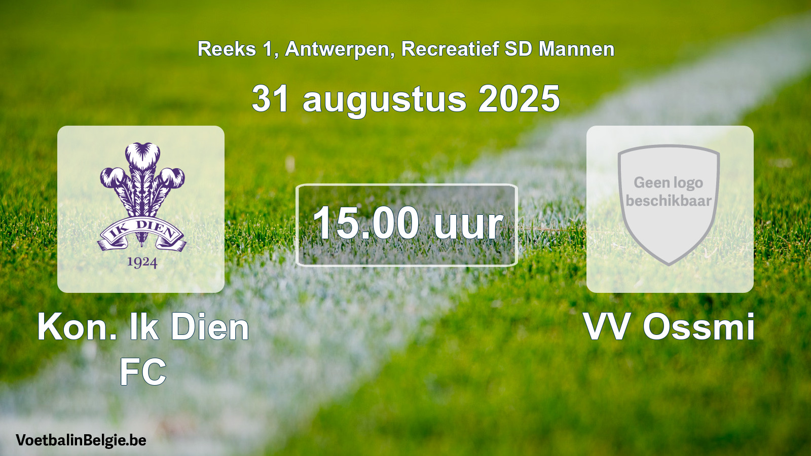 Scheduled match recreational sd men football: Kon. Ik Dien FC - VV Ossmi (31 August 2025)