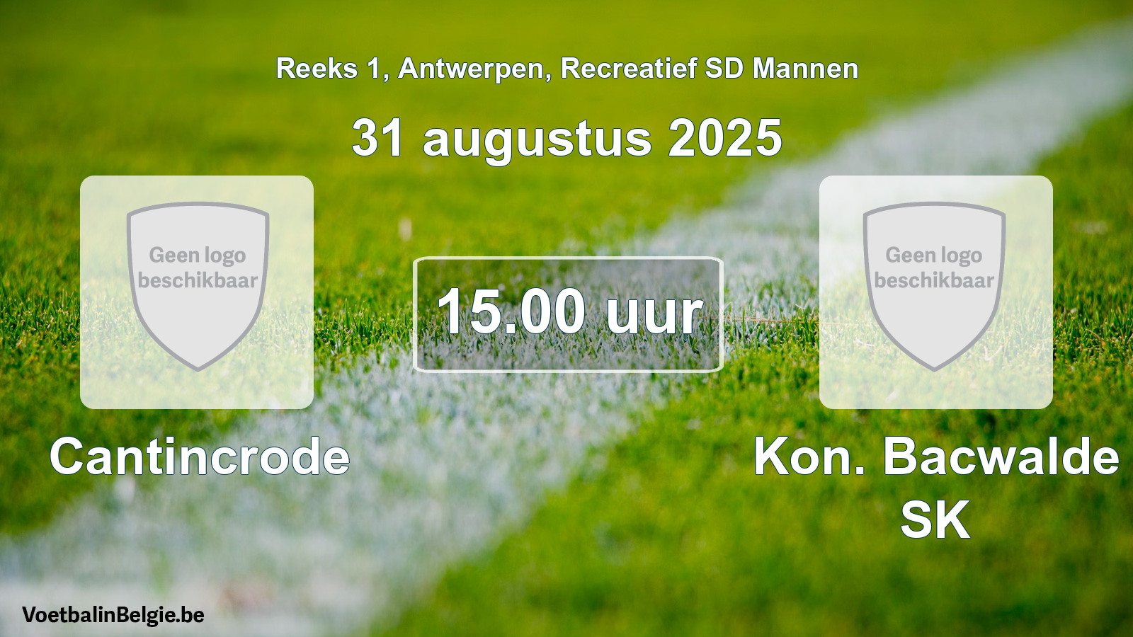 Scheduled match recreational sd men football: Cantincrode - Kon. Bacwalde SK (31 August 2025)