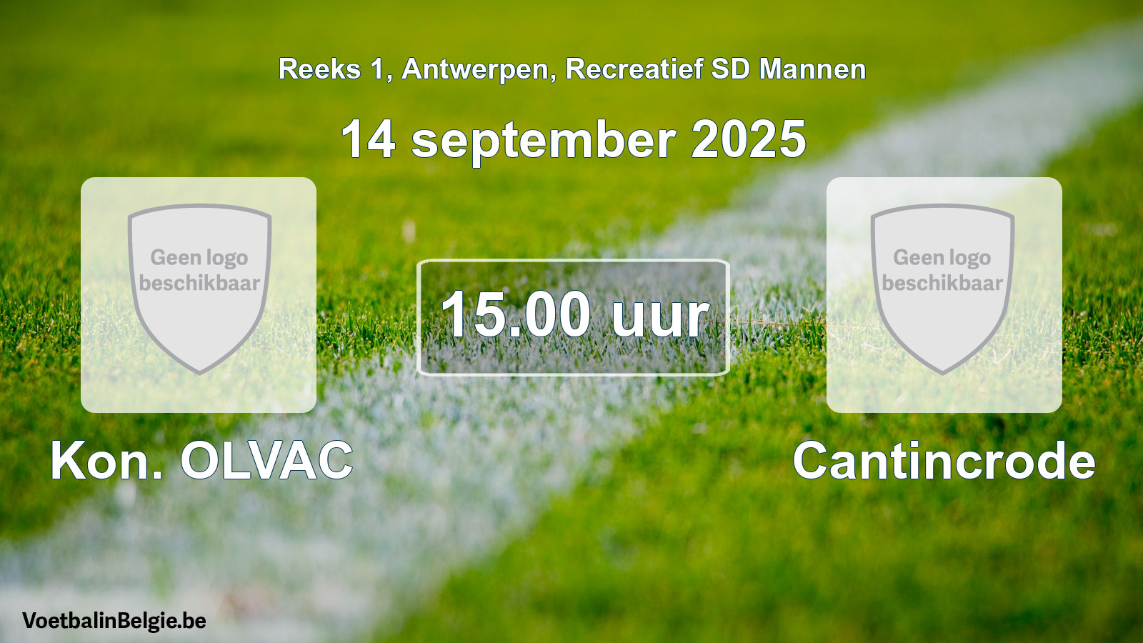 Scheduled match recreational sd men football: Kon. OLVAC - Cantincrode (14 September 2025)