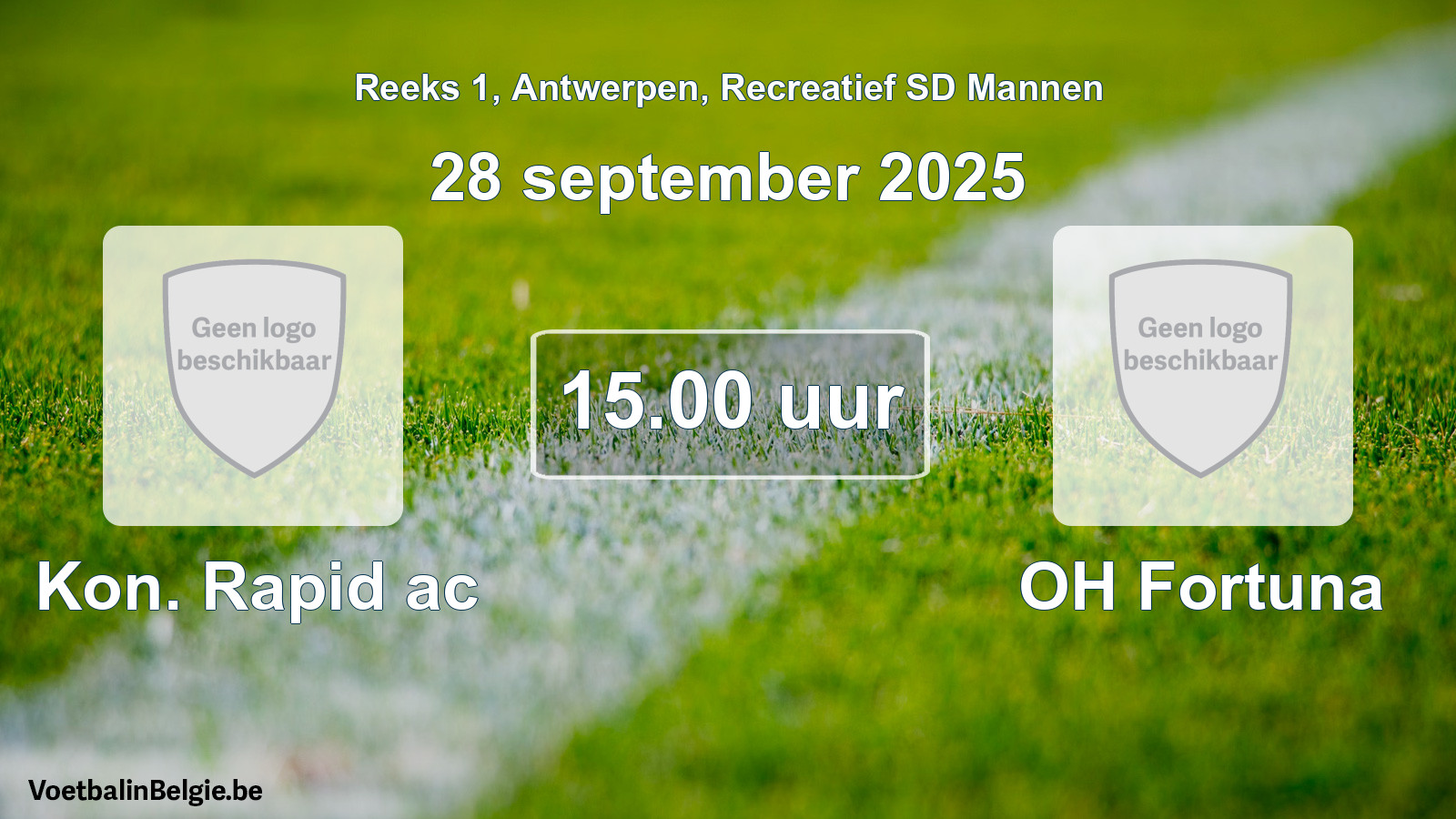 Scheduled match recreational sd men football: Kon. Rapid ac - OH Fortuna (28 September 2025)