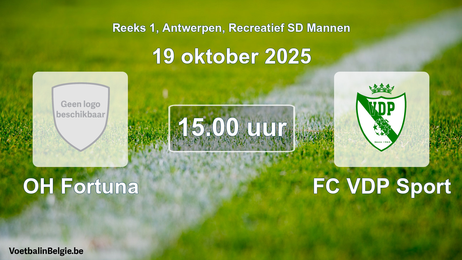 Scheduled match recreational sd men football: OH Fortuna - FC VDP Sport (19 October 2025)