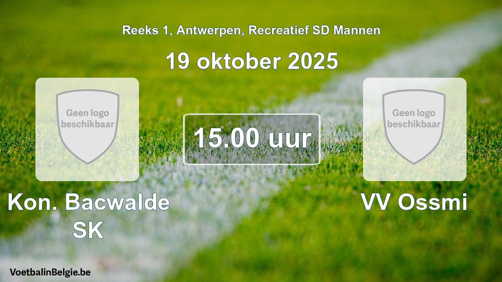 Scheduled match recreational sd men football: Kon. Bacwalde SK - VV Ossmi (19 October 2025)