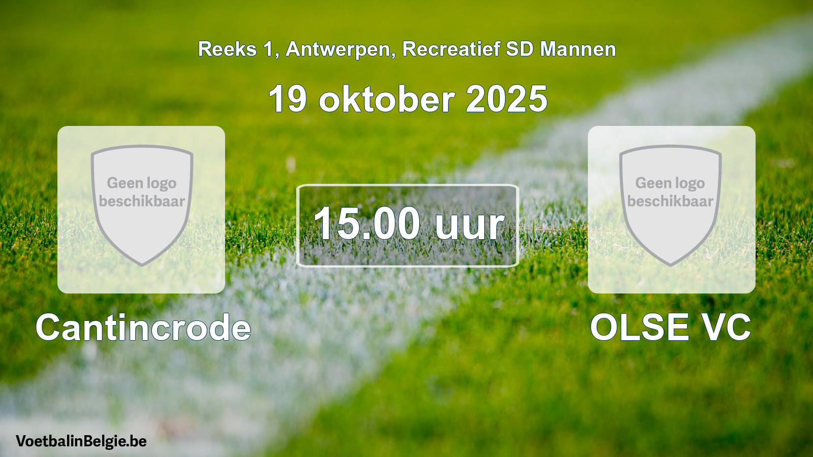 Geplande wedstrijd recreatief sd mannenvoetbal: Cantincrode - OLSE VC (19 oktober 2025)