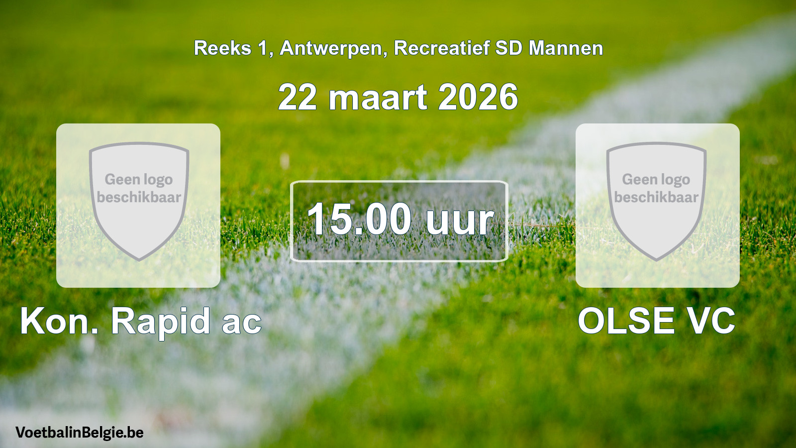 Scheduled match recreational sd men football: Kon. Rapid ac - OLSE VC (22 March 2026)
