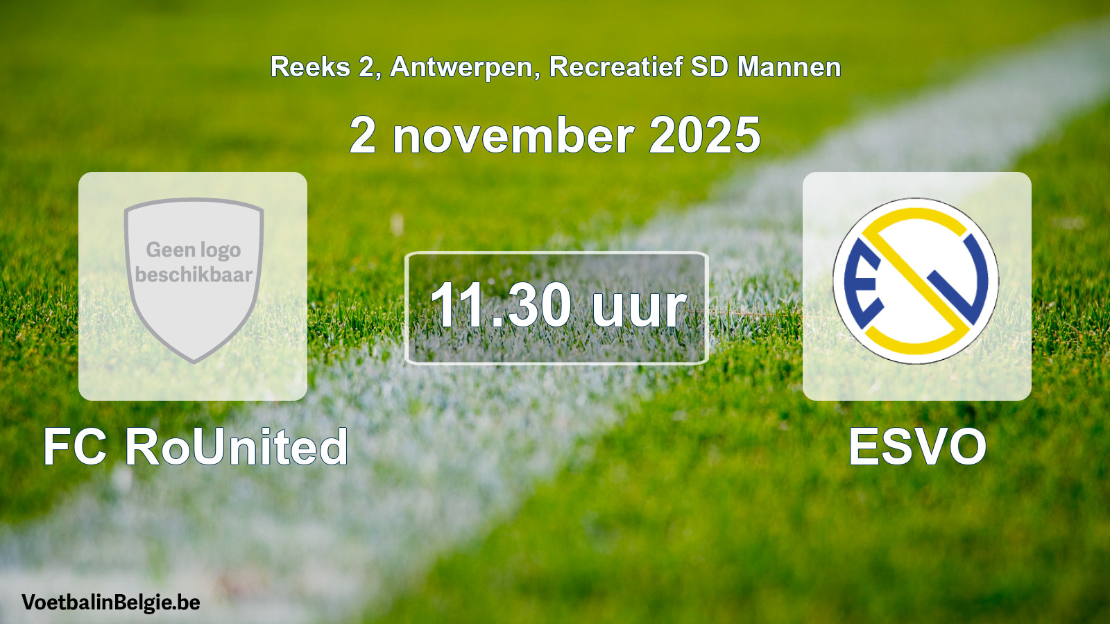 Scheduled match recreational sd men football: FC RoUnited - ESVO (2 November 2025)