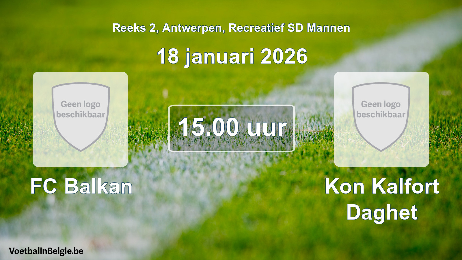 Scheduled match recreational sd men football: FC Balkan - Kon Kalfort Daghet (18 January 2026)