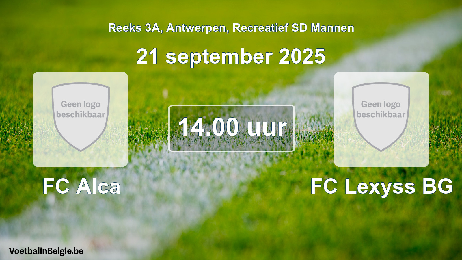 Scheduled match recreational sd men football: FC Alca - FC Lexyss BG (21 September 2025)