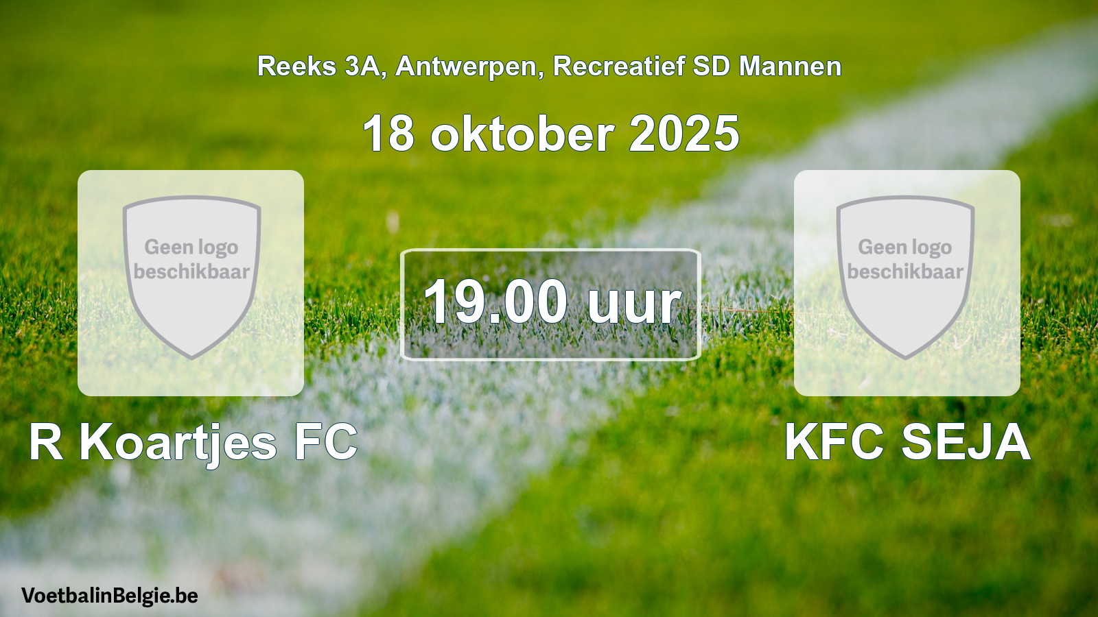 Scheduled match recreational sd men football: R Koartjes FC - KFC SEJA (18 October 2025)