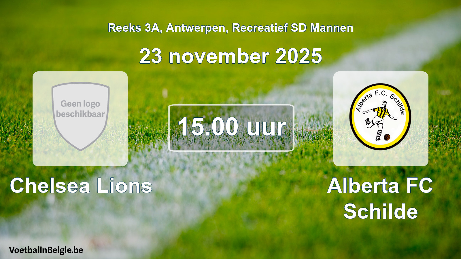 Geplantes Spiel freizeit sd männer-Fußball: Chelsea Lions - Alberta FC Schilde (23 November 2025)