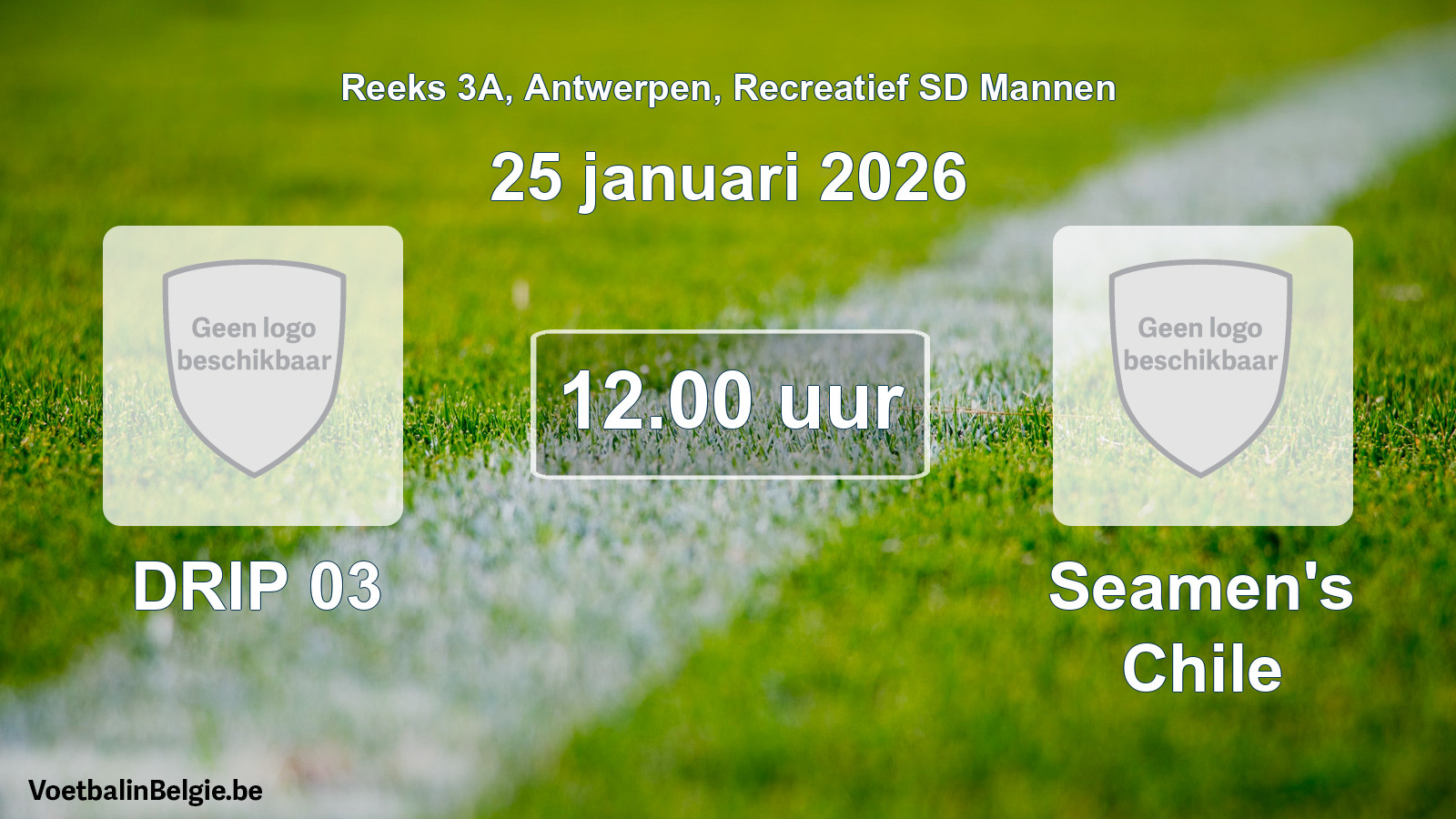 Geplande wedstrijd recreatief sd mannenvoetbal: DRIP 03 - Seamen's Chile (25 januari 2026)