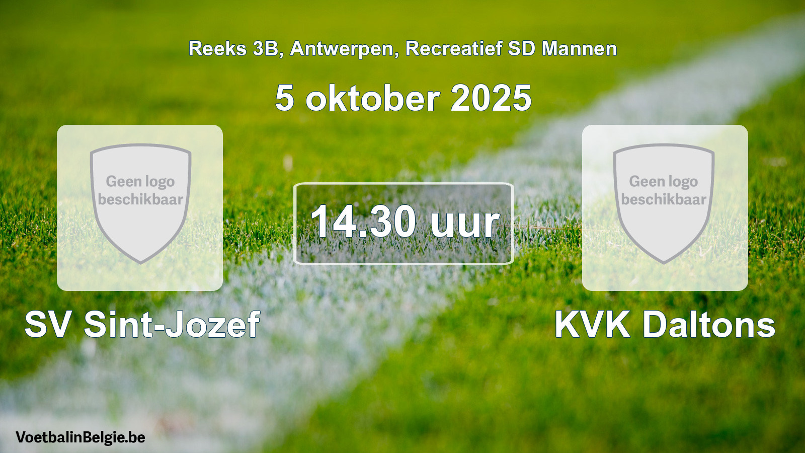Scheduled match recreational sd men football: SV Sint-Jozef - KVK Daltons (5 October 2025)