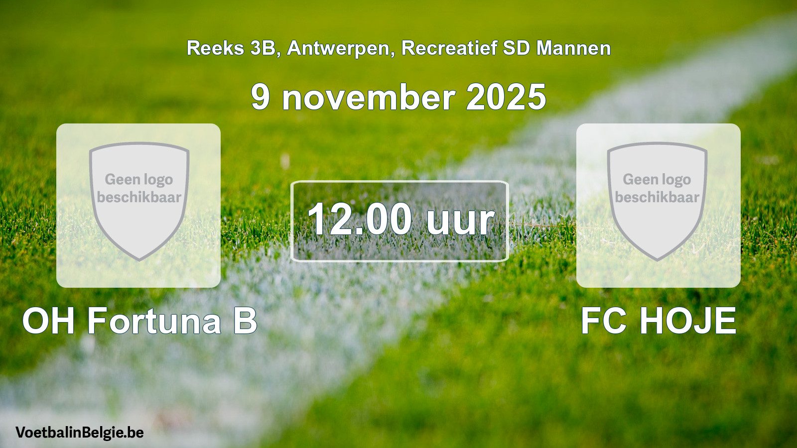 Scheduled match recreational sd men football: OH Fortuna B - FC HOJE (9 November 2025)