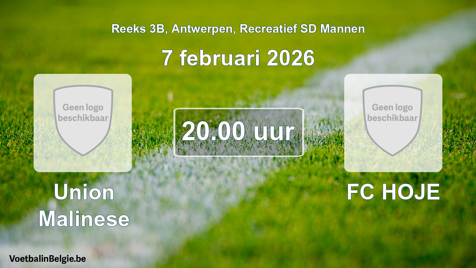 Scheduled match recreational sd men football: Union Malinese - FC HOJE (7 February 2026)