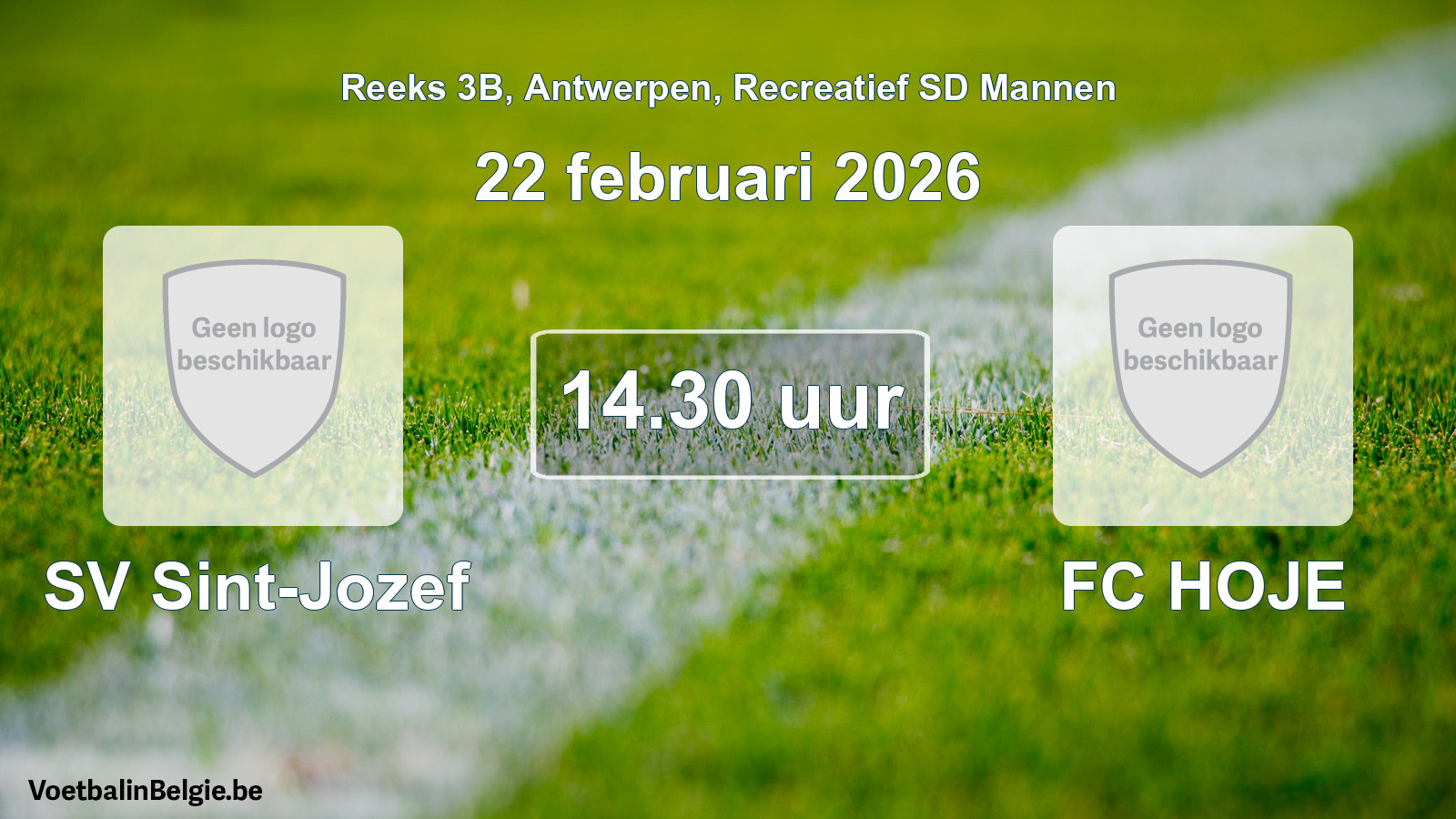 Scheduled match recreational sd men football: SV Sint-Jozef - FC HOJE (22 February 2026)