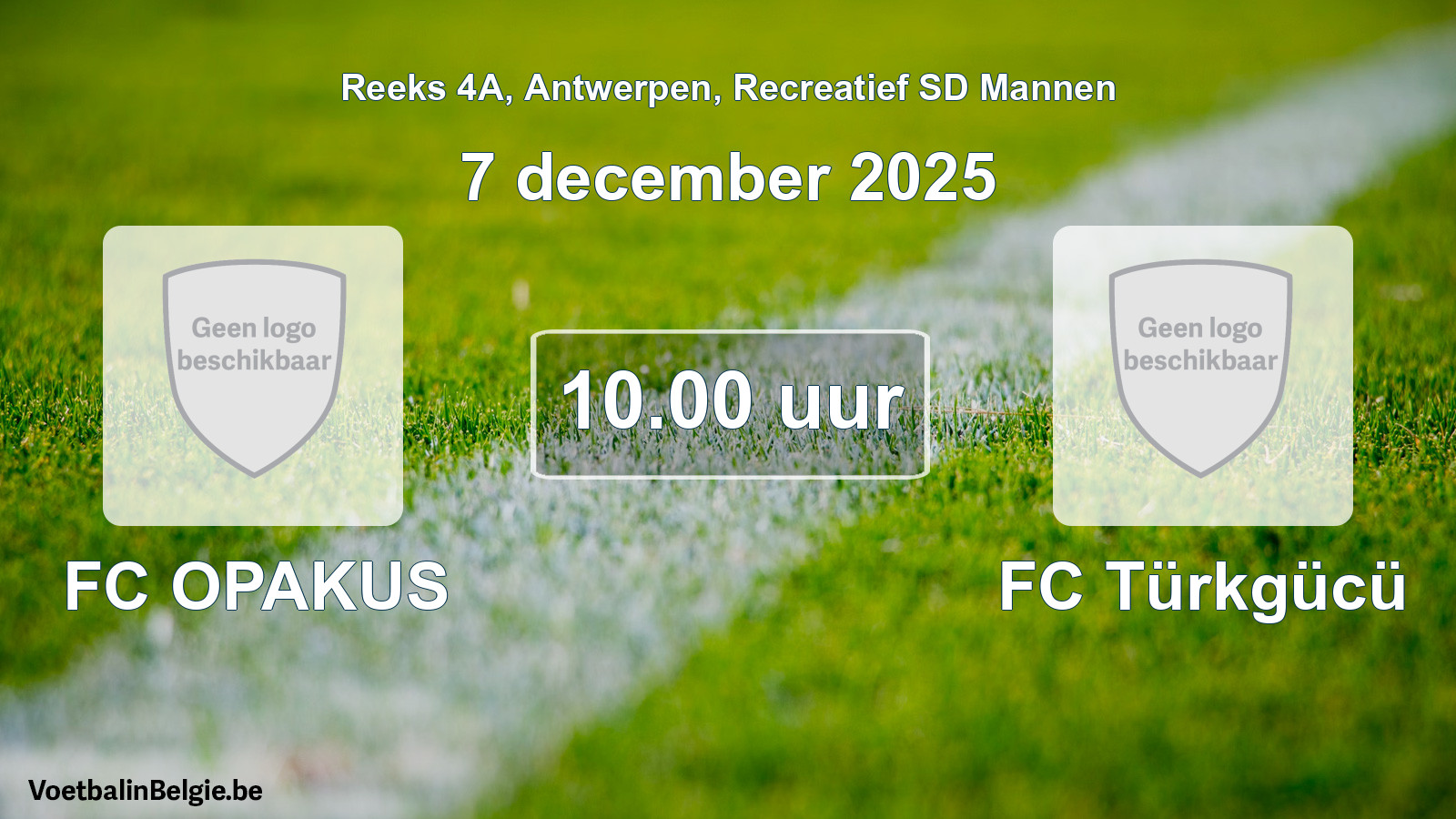 Scheduled match recreational sd men football: FC OPAKUS - FC Türkgücü (7 December 2025)