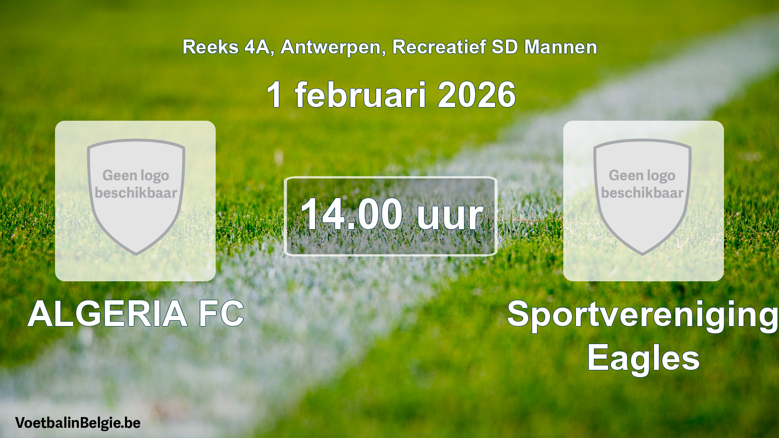 Geplantes Spiel freizeit sd männer-Fußball: ALGERIA FC - Sportvereniging Eagles (1 Februar 2026)