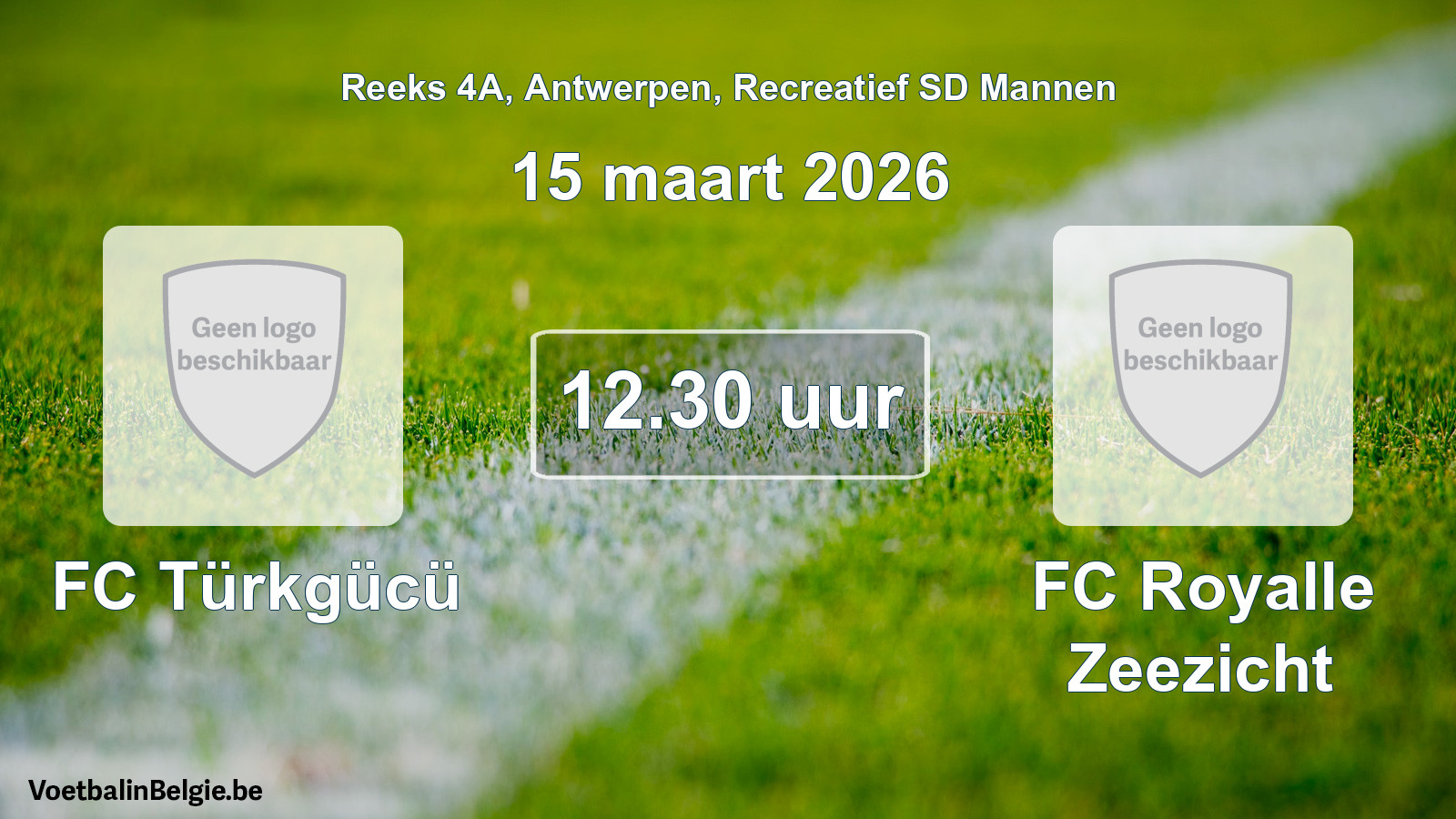 Scheduled match recreational sd men football: FC Türkgücü - FC Royalle Zeezicht (15 March 2026)