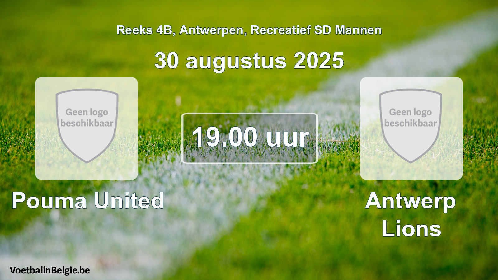 Geplantes Spiel freizeit sd männer-Fußball: Pouma United - Antwerp Lions (30 August 2025)