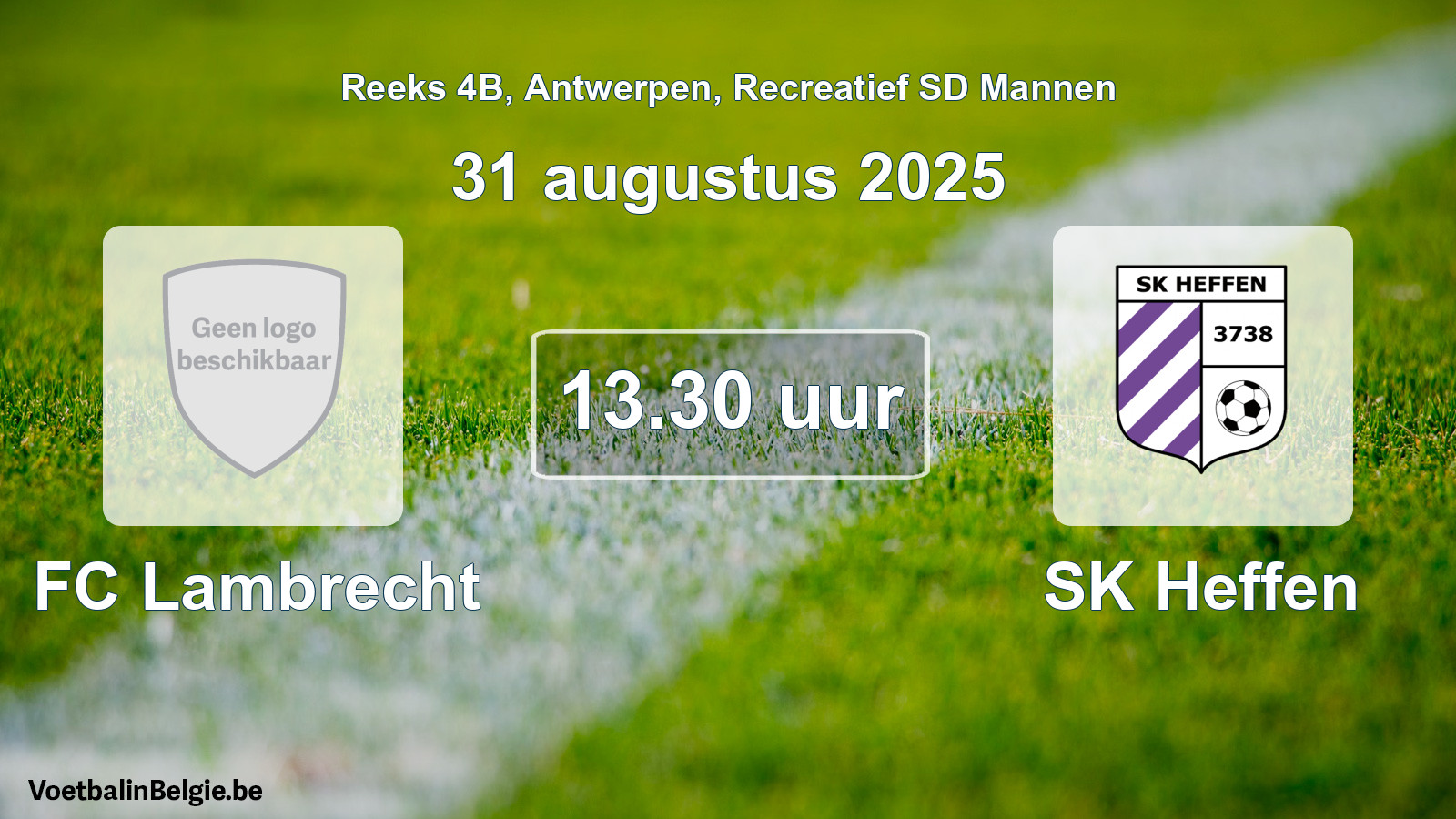 Match prévu football récréatif sd hommes: FC Lambrecht - SK Heffen (31 août 2025)