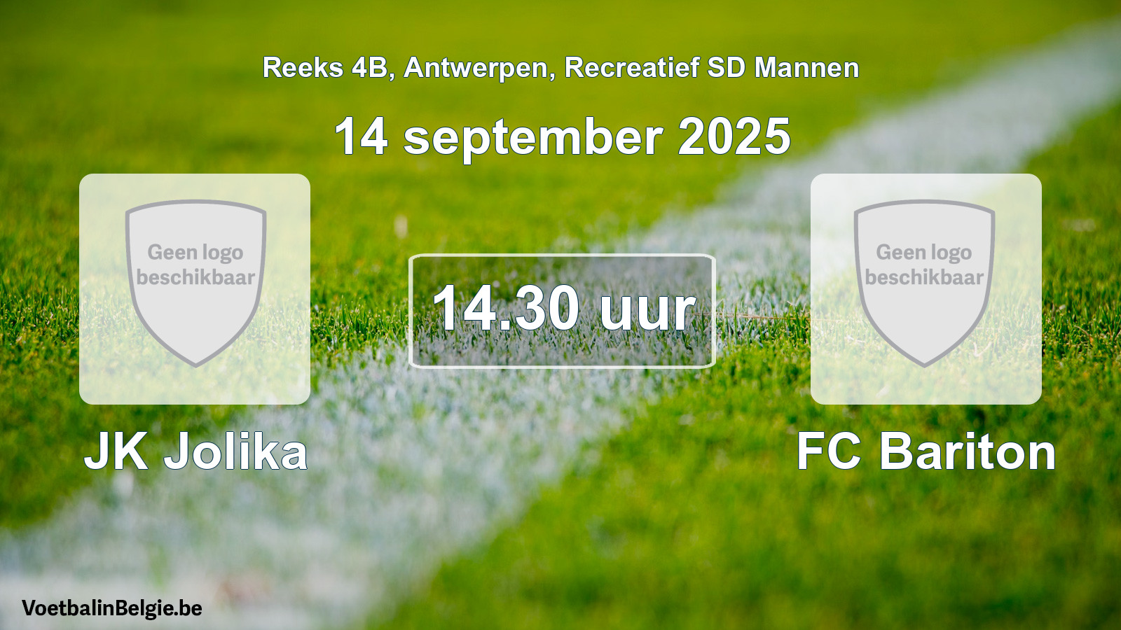 Scheduled match recreational sd men football: JK Jolika - FC Bariton (14 September 2025)
