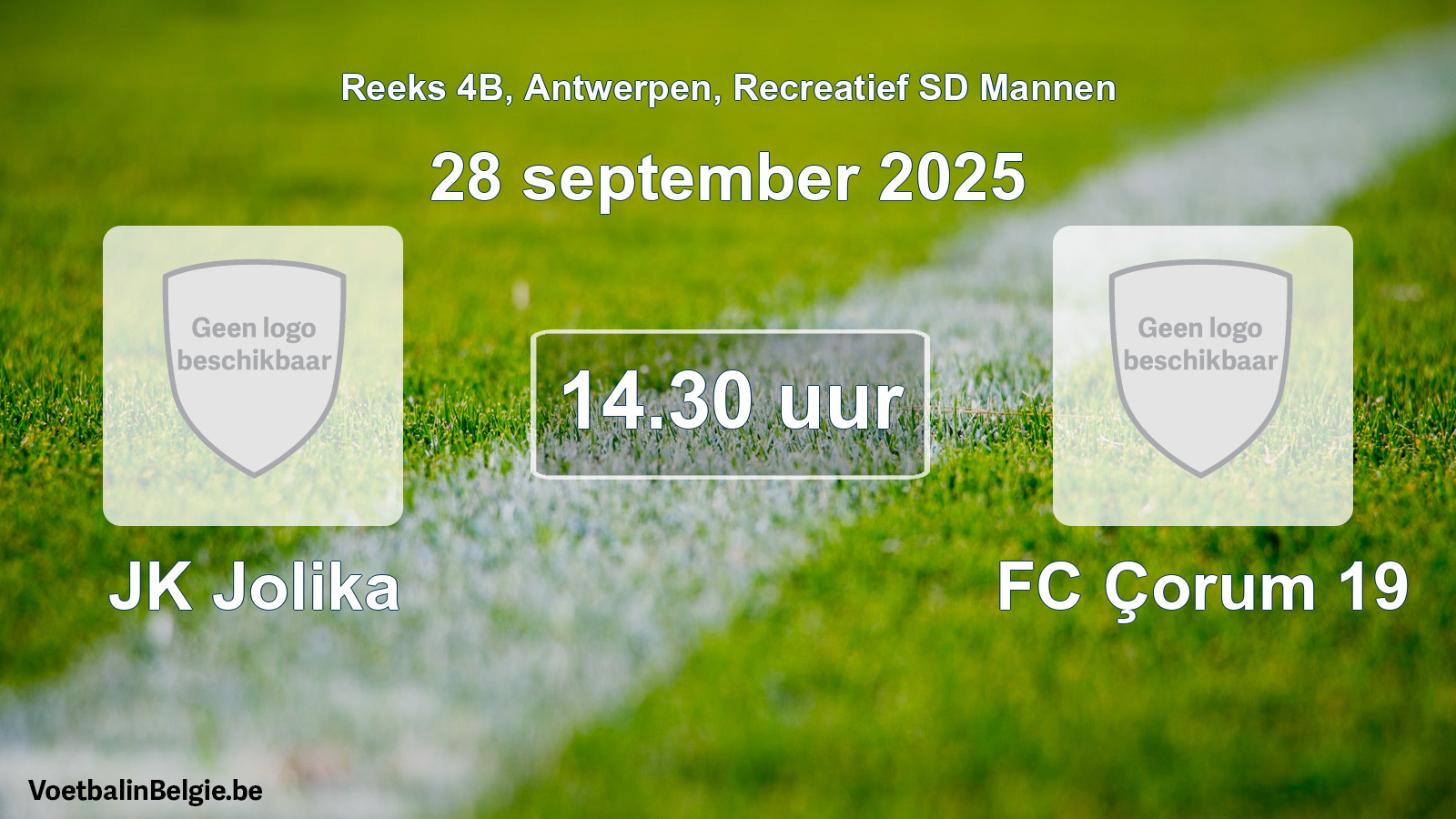 Scheduled match recreational sd men football: JK Jolika - FC Çorum 19 (28 September 2025)