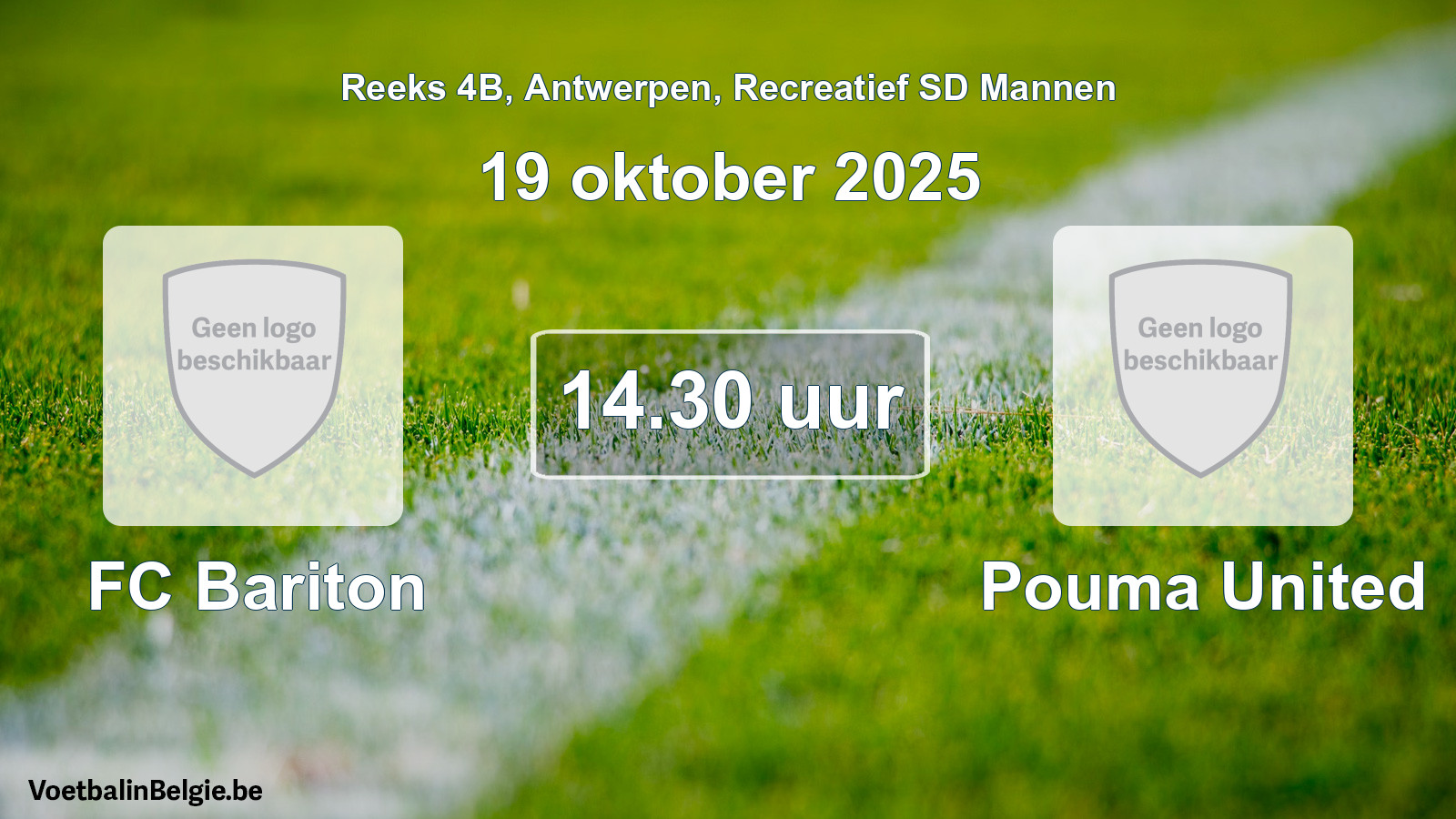 Scheduled match recreational sd men football: FC Bariton - Pouma United (19 October 2025)