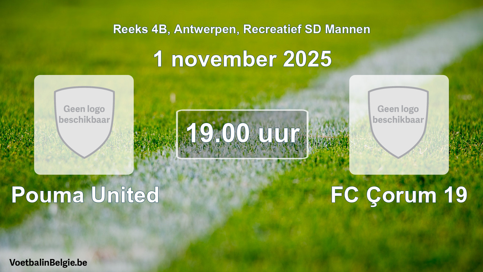 Scheduled match recreational sd men football: Pouma United - FC Çorum 19 (1 November 2025)
