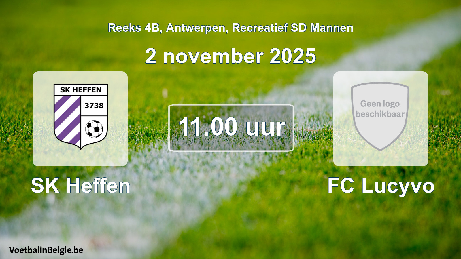 Match prévu football récréatif sd hommes: SK Heffen - FC Lucyvo (2 novembre 2025)