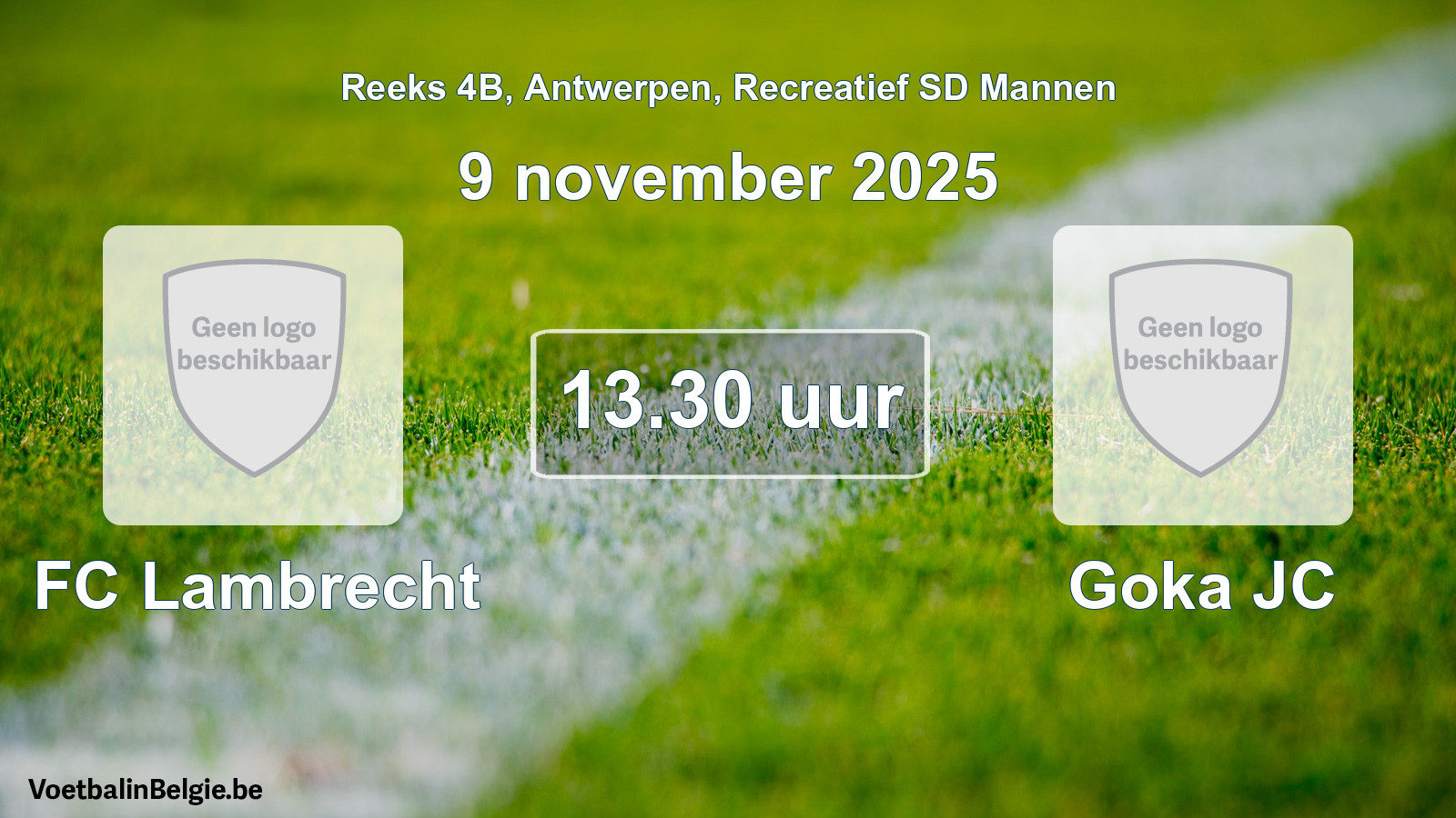 Geplande wedstrijd recreatief sd mannenvoetbal: FC Lambrecht - Goka JC (9 november 2025)