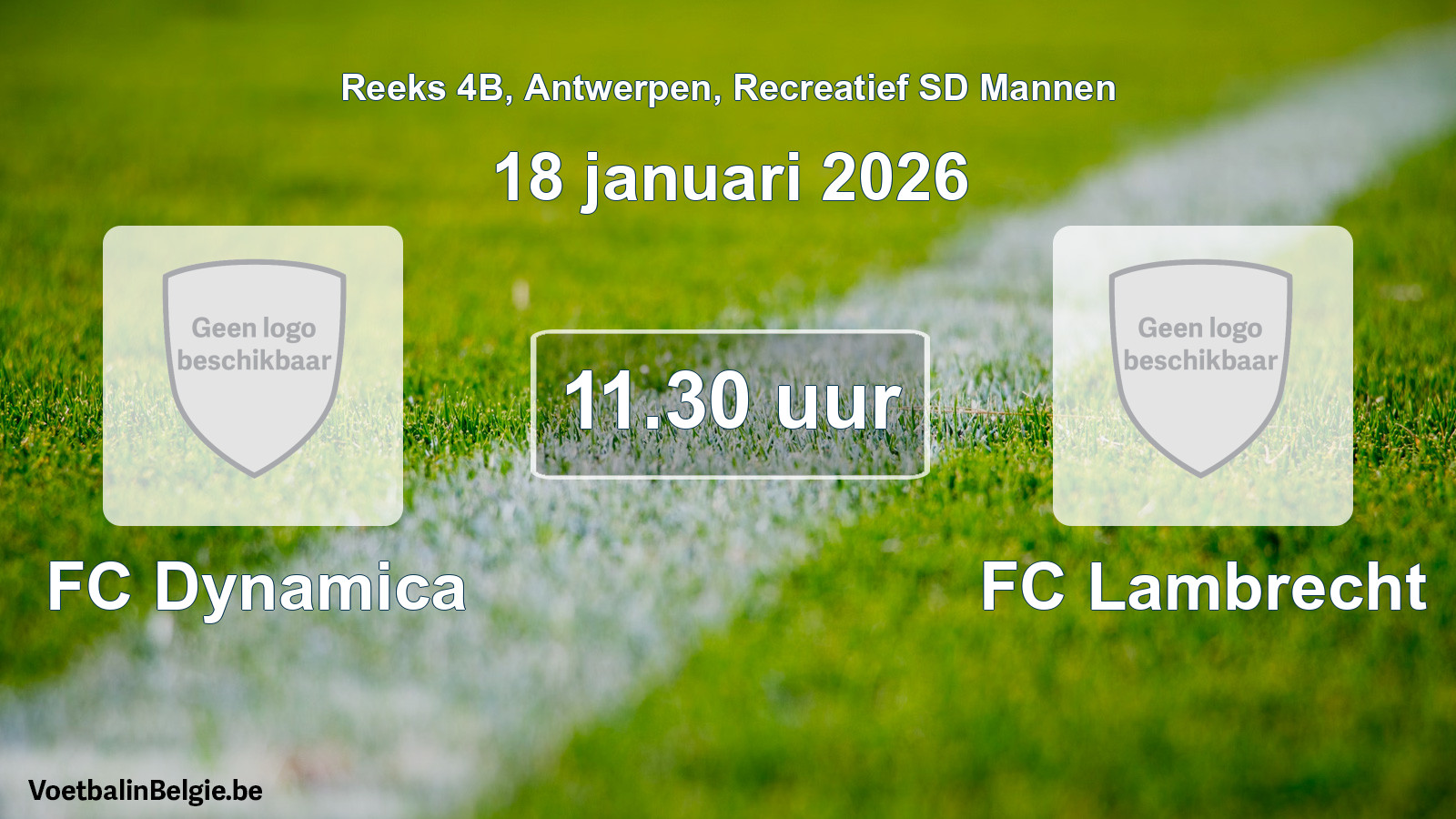 Scheduled match recreational sd men football: FC Dynamica - FC Lambrecht (18 January 2026)