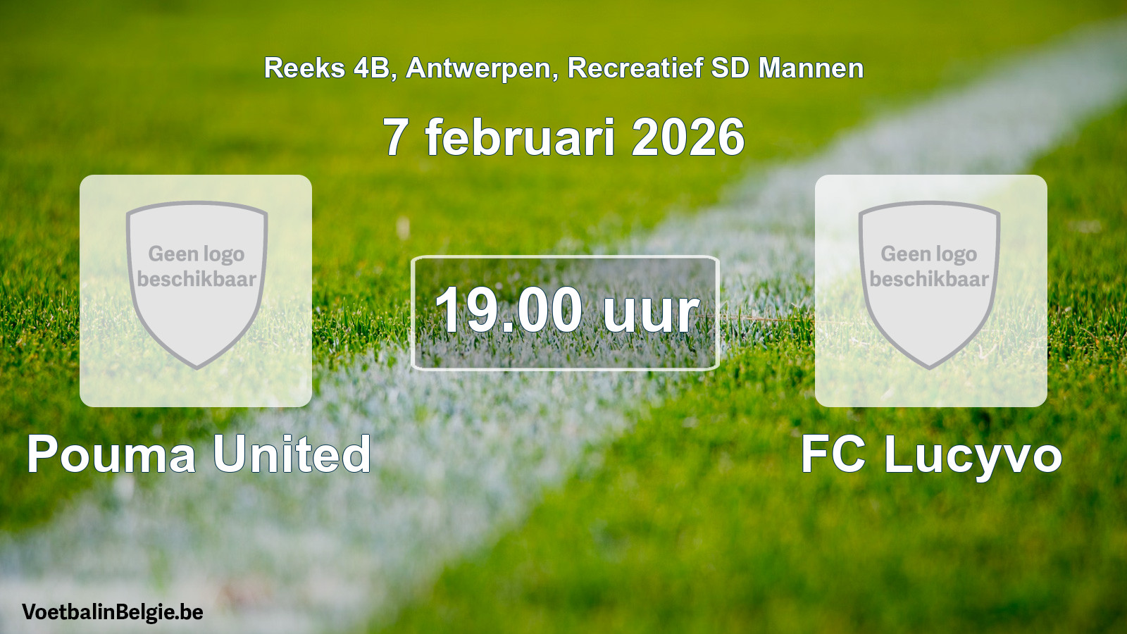 Geplande wedstrijd recreatief sd mannenvoetbal: Pouma United - FC Lucyvo (7 februari 2026)