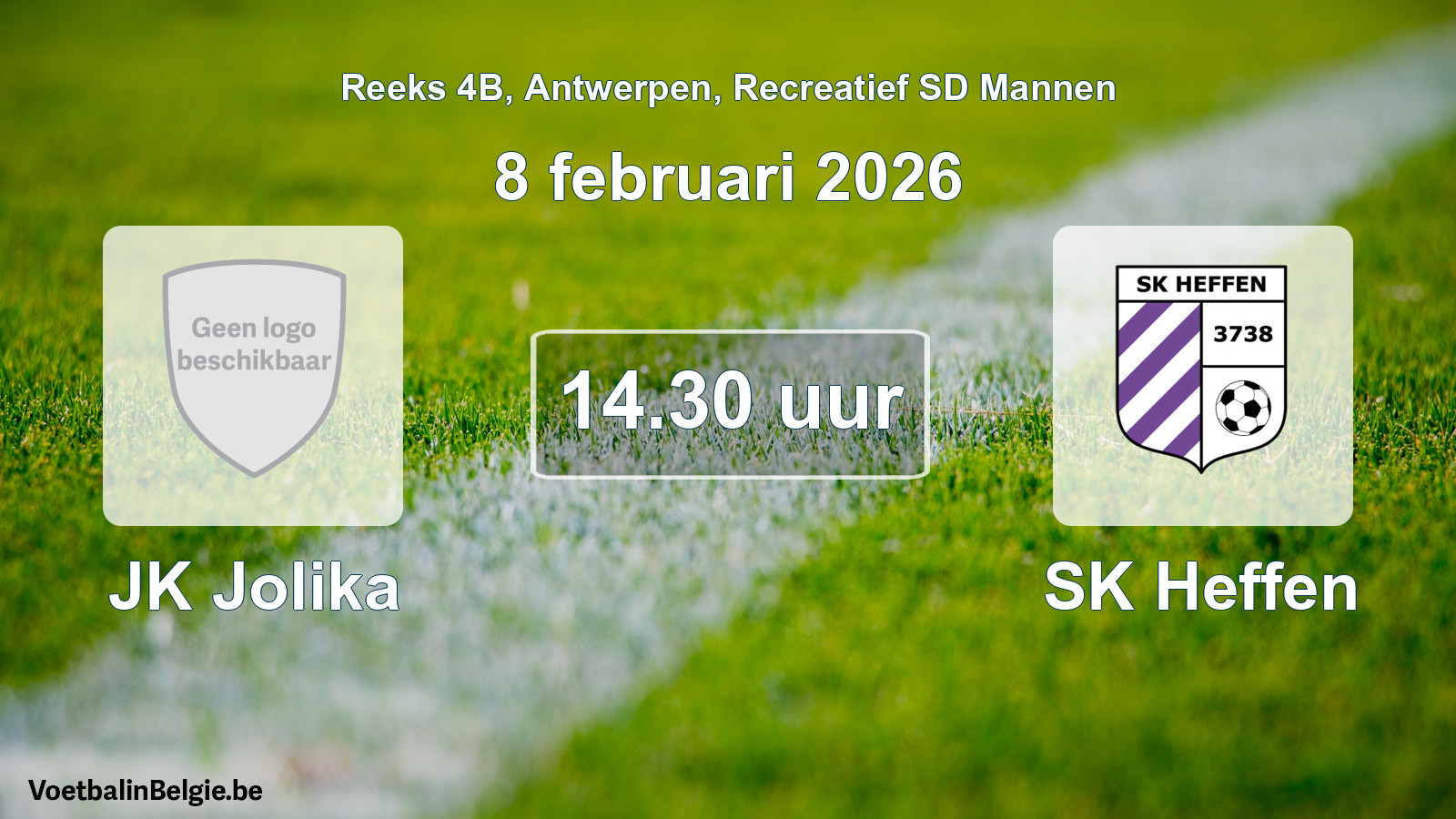 Scheduled match recreational sd men football: JK Jolika - SK Heffen (8 February 2026)