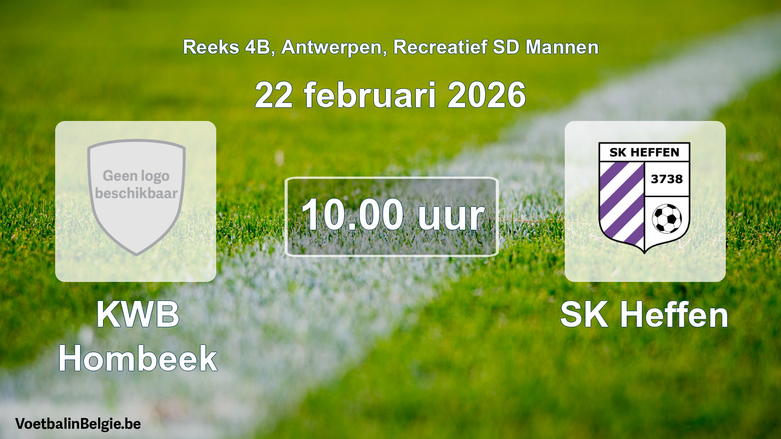 Geplantes Spiel freizeit sd männer-Fußball: KWB Hombeek - SK Heffen (22 Februar 2026)