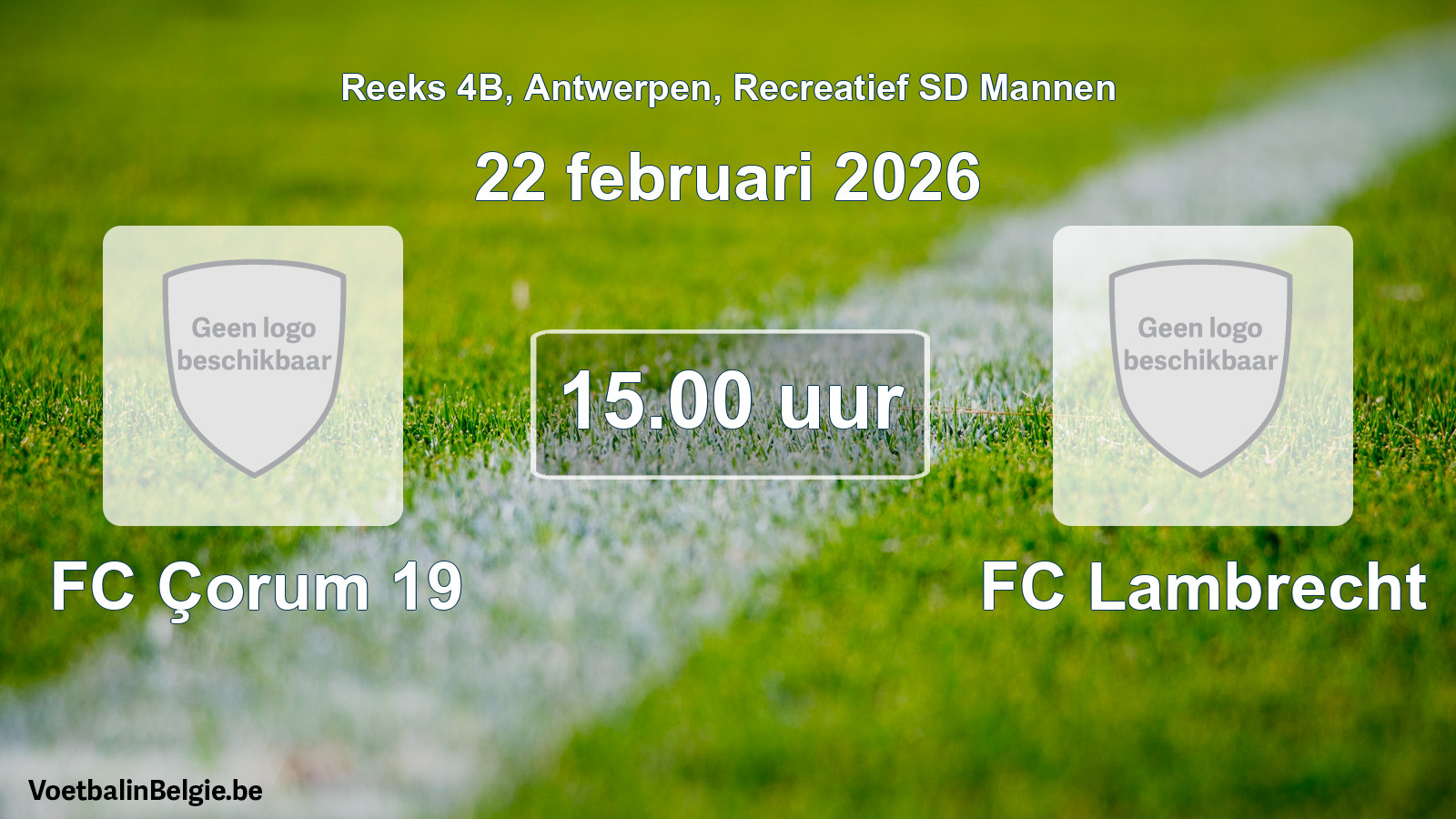Scheduled match recreational sd men football: FC Çorum 19 - FC Lambrecht (22 February 2026)
