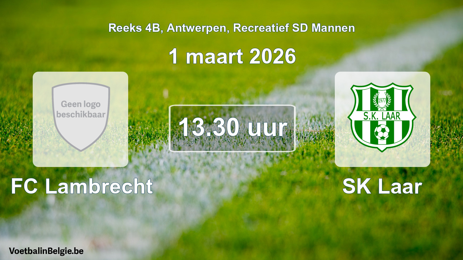 Scheduled match recreational sd men football: FC Lambrecht - SK Laar (1 March 2026)