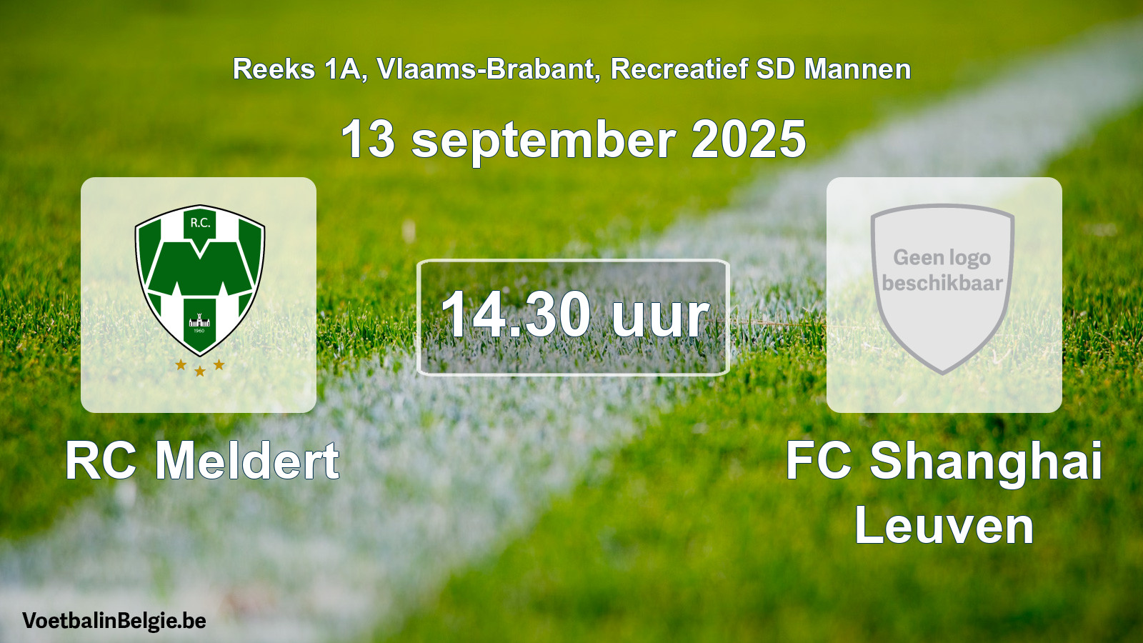 Scheduled match recreational sd men football: RC Meldert - FC Shanghai Leuven (13 September 2025)