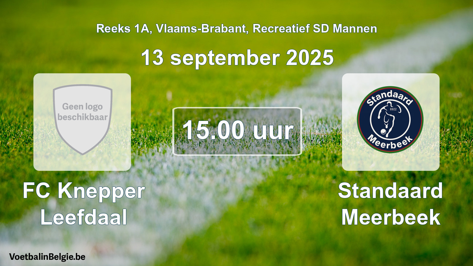 Scheduled match recreational sd men football: FC Knepper Leefdaal - Standaard Meerbeek (13 September 2025)