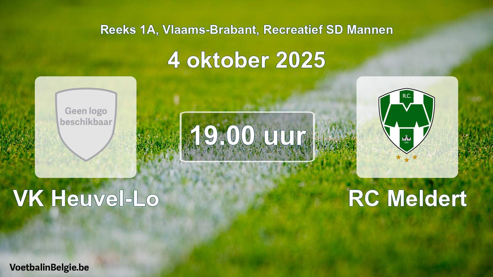 Geplande wedstrijd recreatief sd mannenvoetbal: VK Heuvel-Lo - RC Meldert (4 oktober 2025)