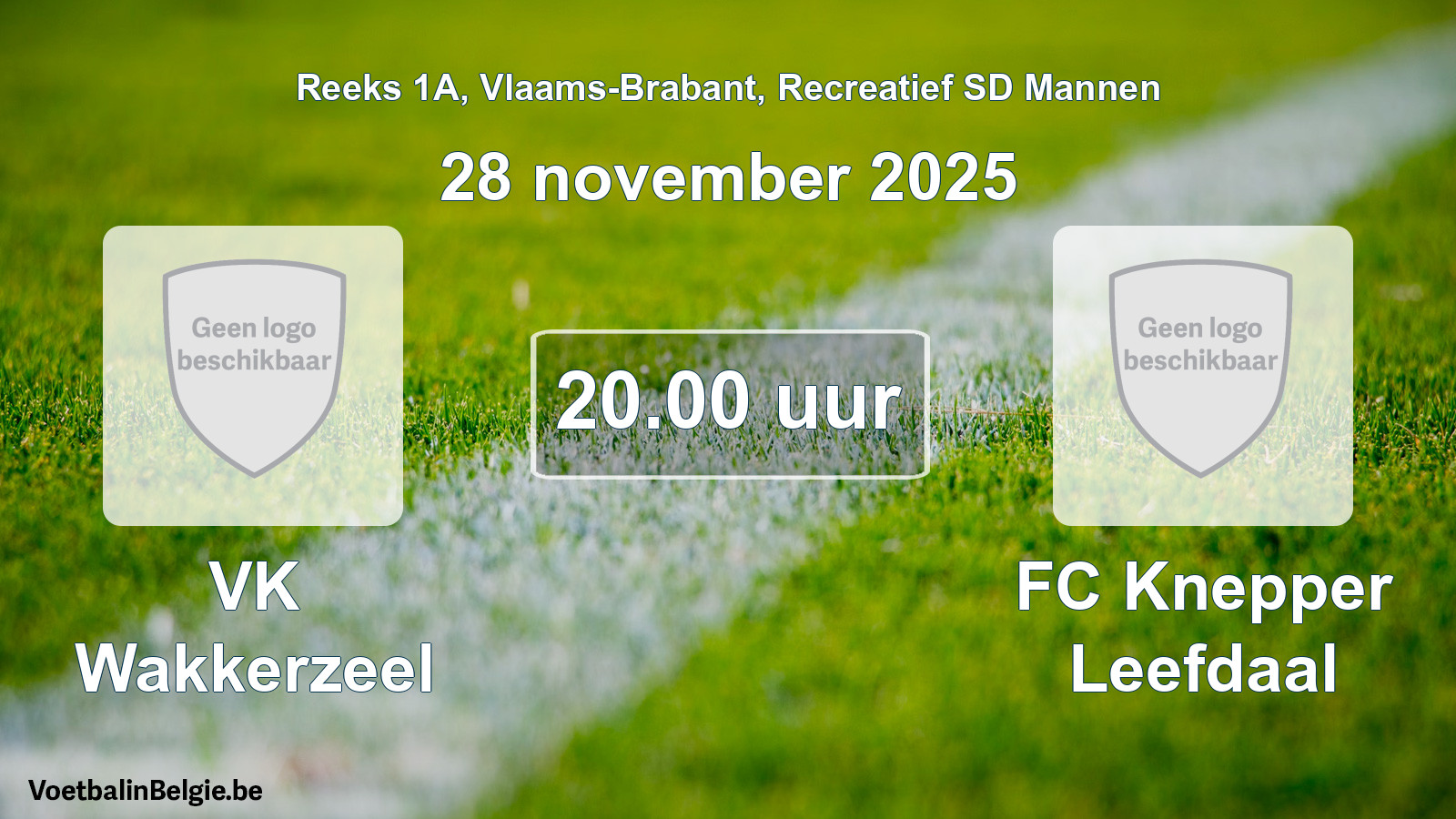 Geplande wedstrijd recreatief sd mannenvoetbal: VK Wakkerzeel - FC Knepper Leefdaal (28 november 2025)