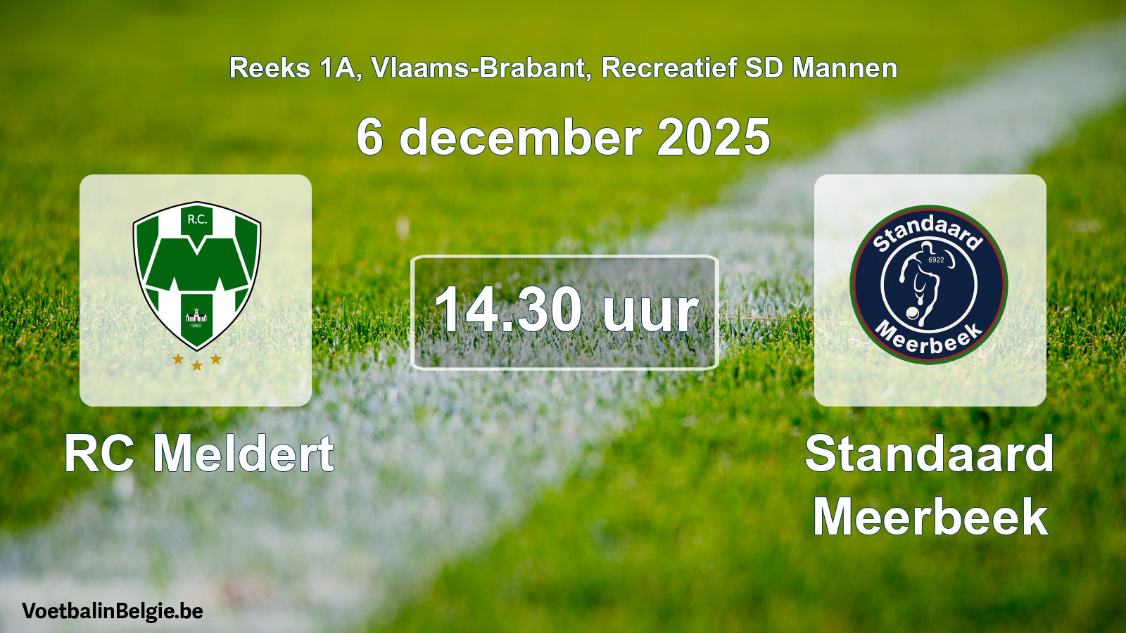 Scheduled match recreational sd men football: RC Meldert - Standaard Meerbeek (6 December 2025)